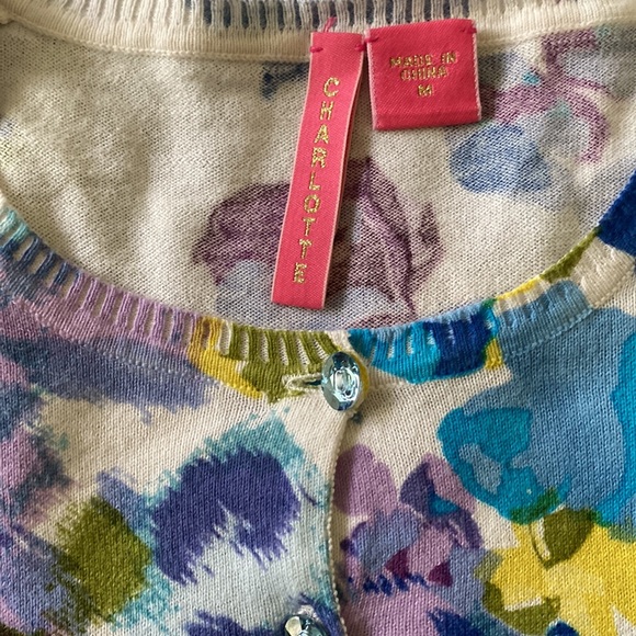 Charlotte • multicolor floral button down cardigan • medium - Picture 6 of 7